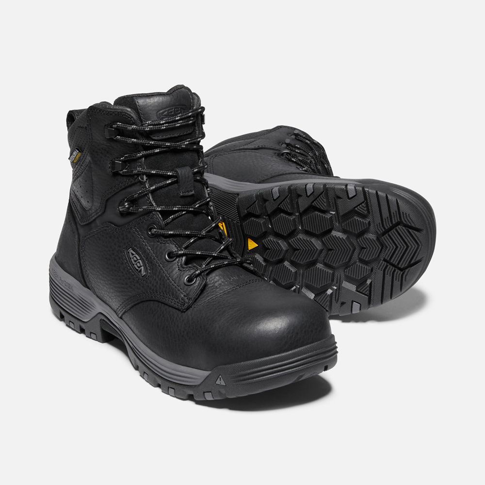 Keen Laarzen Heren Zwart - Chicago 6\" Waterproof (Carbon-Fiber Toe) - 15968-NEQX